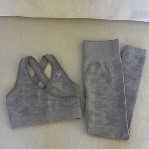 Gymshark Camo Seamless Leggings and Sports Bra Set